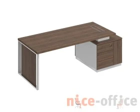 Стол руководителя на опорной тумбе (левый/правый) с декоративной вставкой БР 112 Bravo images
