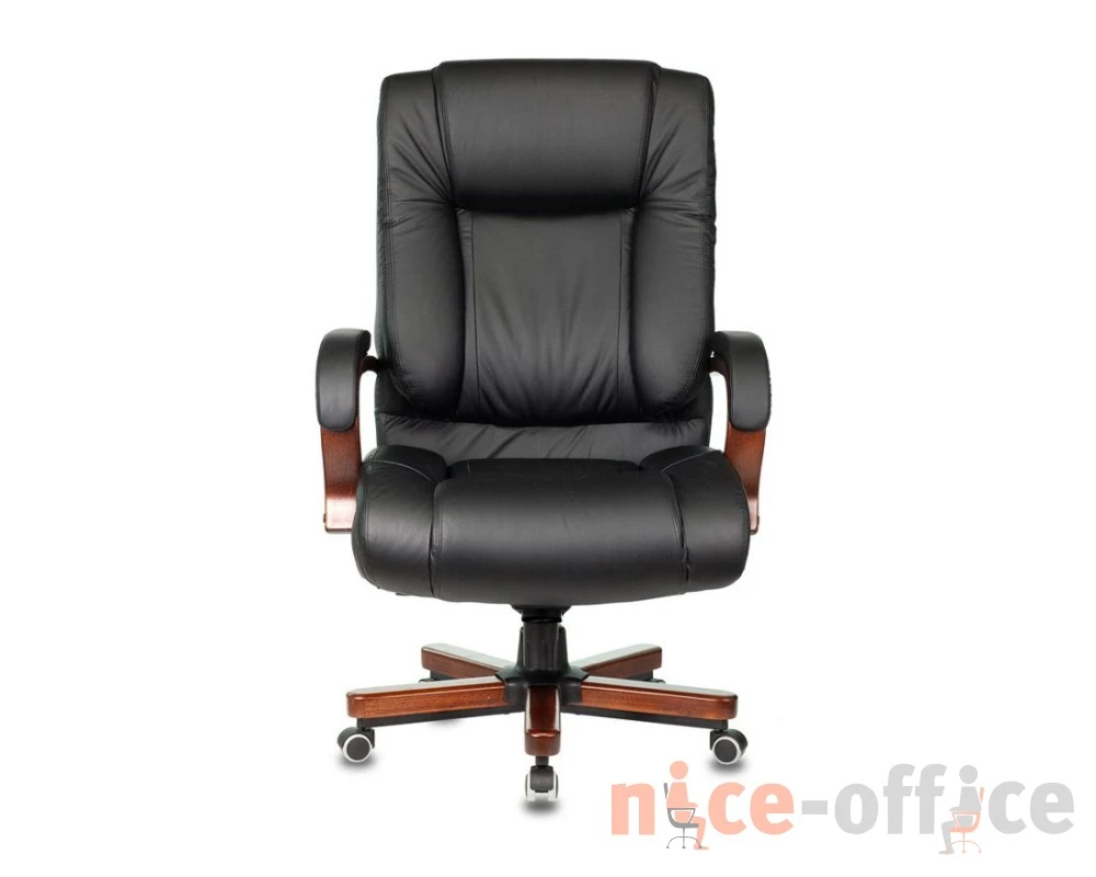 Кресло Бюрократ T-9925WALNUT Натуральная кожа, Черный