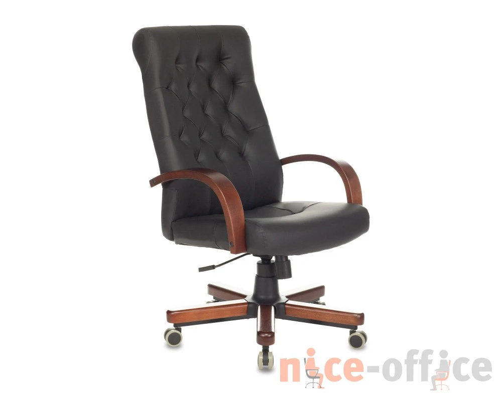 Кресло Бюрократ T-9928WALNUT/ECO Экокожа, Черный