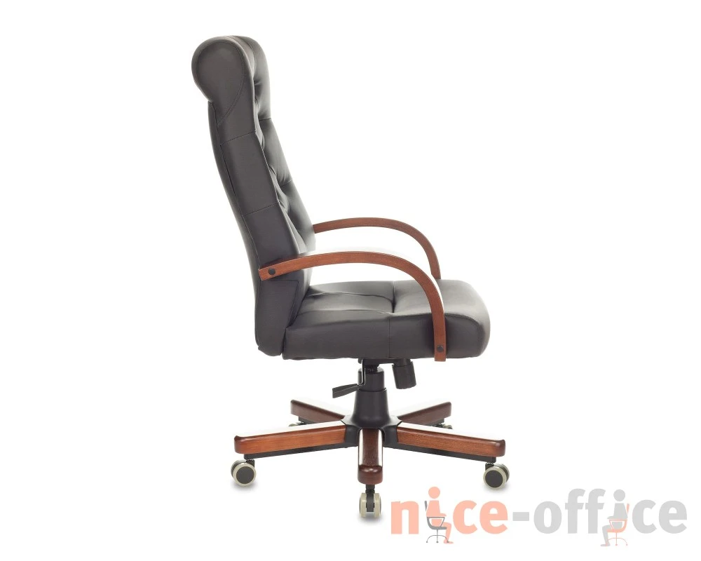 Кресло Бюрократ T-9928WALNUT/ECO Экокожа, Черный