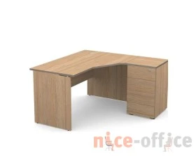 Рабочее место с тумбой 138х138, тип 2 правый Smart (df) Дуб медовый images