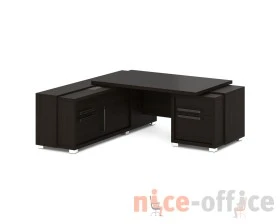 Стол с тумбой и греденцией (беспроводная зарядка, 2xUSB, розетка) 2070х2016х750 Грейс / Grace images