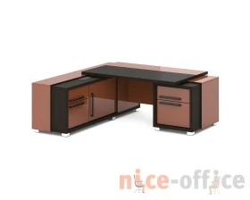 Стол с тумбой и греденцией (беспроводная зарядка, 2xUSB, розетка) 2070х2016х750 Грейс / Grace images