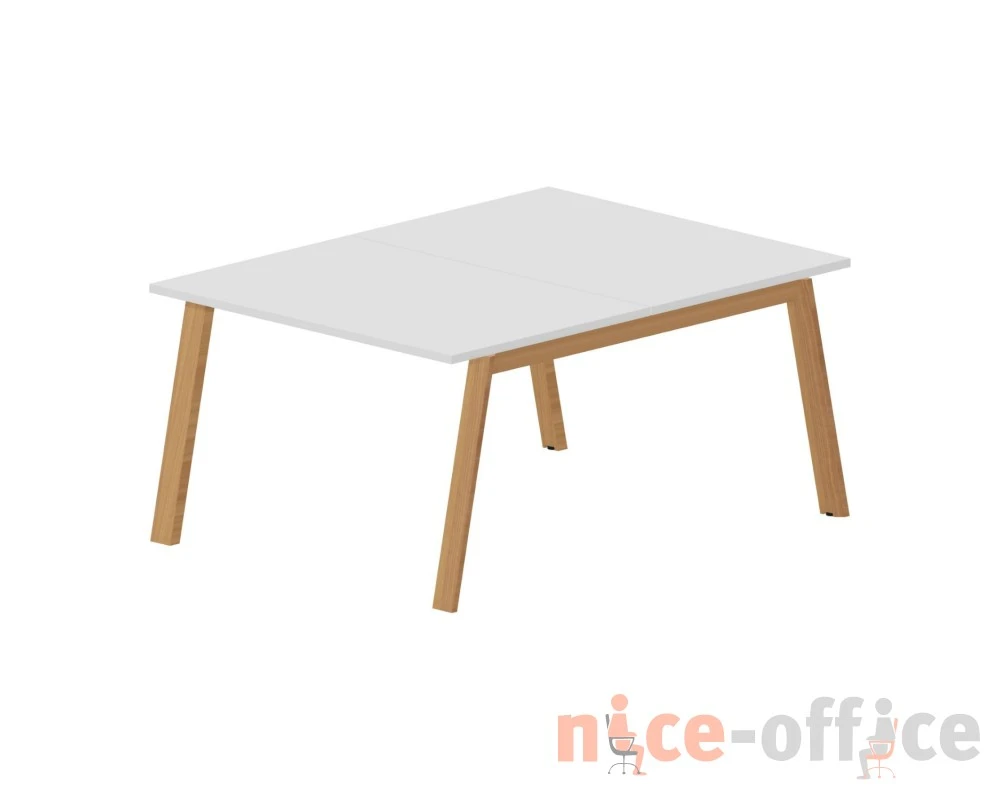 Стол bench отдельный 120х160х75 (без отверстий) Артвуд / Artwood Белый/Бук