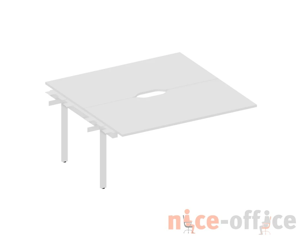 Стол bench приставной 160х160х75 (с эргономичными вырезами) Артвуд / Artwood Белый/Бук