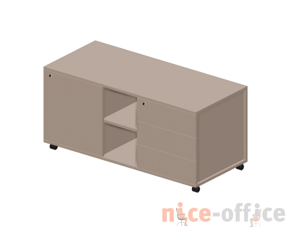 Тумба мобильная сервисная правая (без ручек) 120x53x57 GDB Тортора