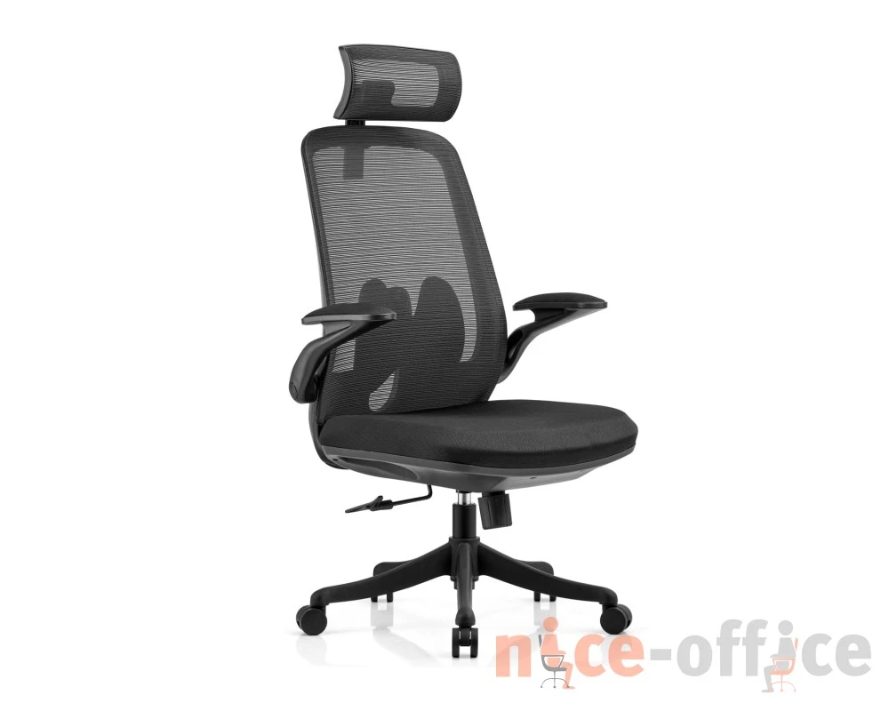 Кресло VIKING-81 MA22 Сетка/Ткань, Черный