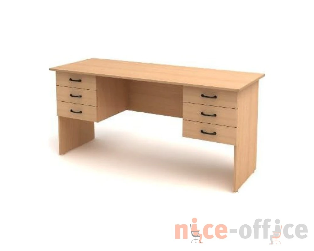 Стол 2-тумбовый 6 ящиков (1600х600х750) СК28 Канц