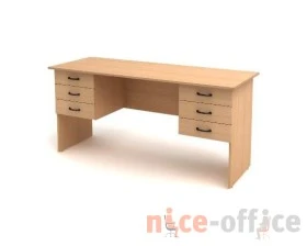 Стол 2-тумбовый 6 ящиков (1600х600х750) СК28 Канц images
