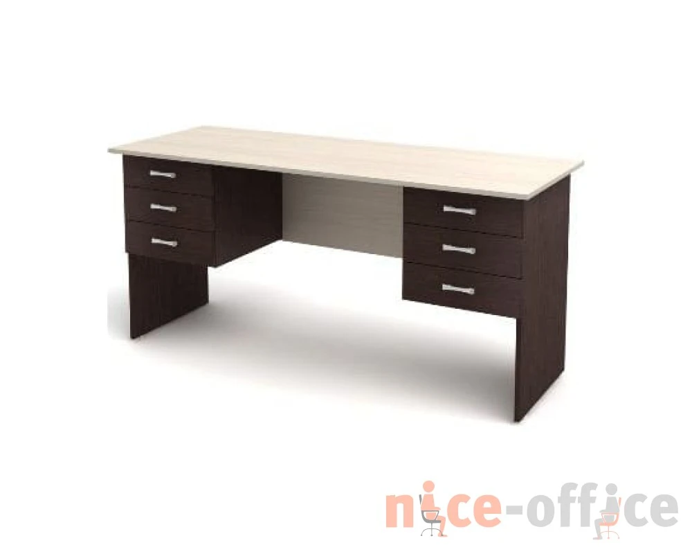 Стол 2-тумбовый 6 ящиков (1600х600х750) СК28 Канц