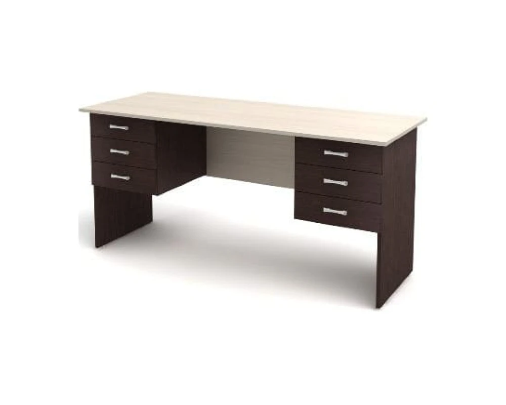Стол 2-тумбовый 6 ящиков (1600х600х750) СК28 Канц