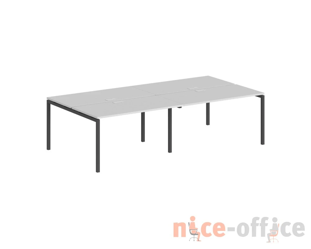 Рабочая станция 3200x1438х750 профиль антрацит: 40x40 Сигма / Sigma Белый