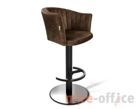 Стул барный SHT-ST42-1/S137 Велюр, Кофейный трюфель/Черный муар images