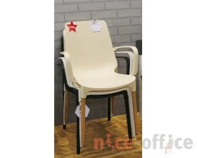 Стул SHT-ST76/S424-C Пластик, Бежевый/Светлый орех images