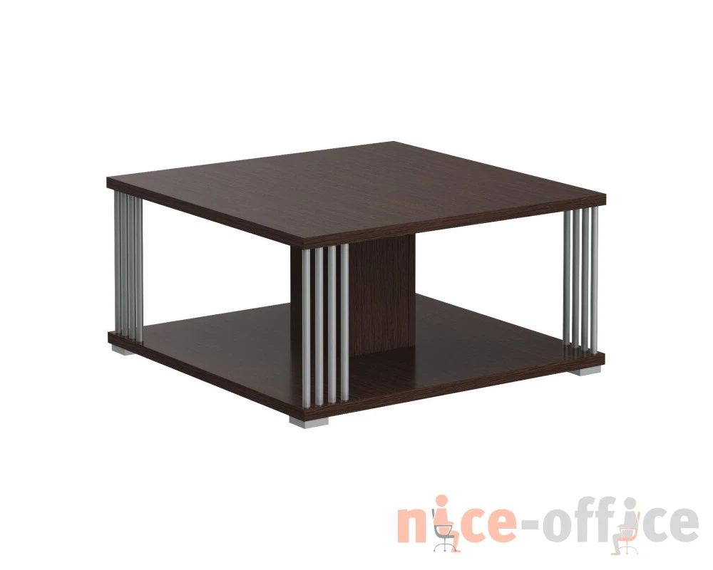 Стол журнальный с металлическими трубками 800х800х400 Кофе / Coffee