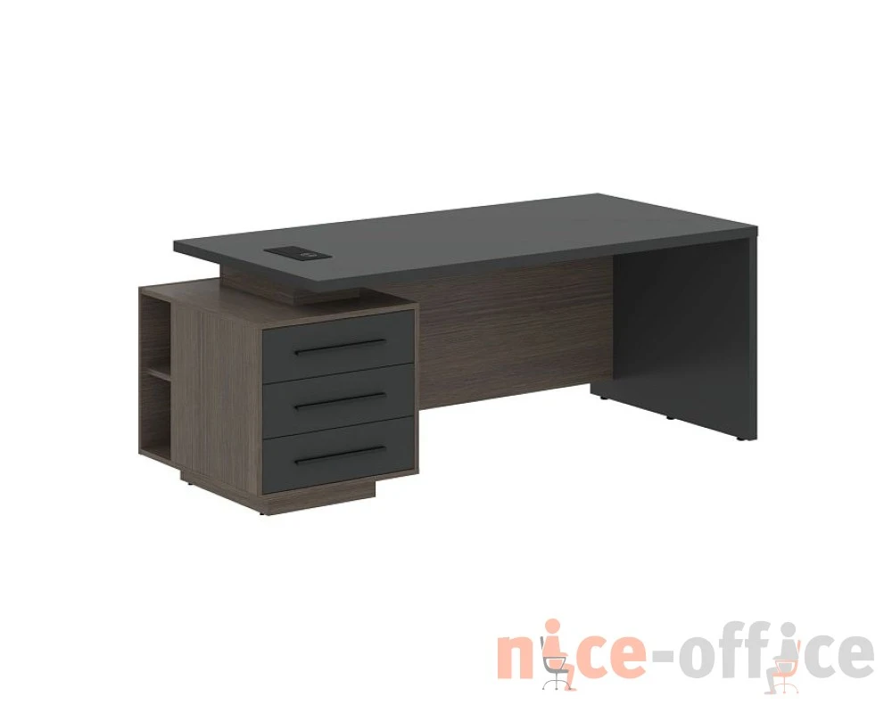 Стол руководителя с тумбой, левый 2000х900х750 Веллион / Velion