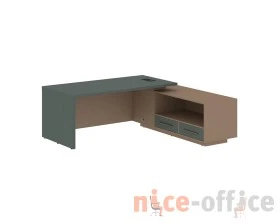 Стол руководителя с тумбой, правый 2100х1900х750 Веллион / Velion images