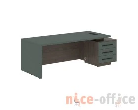 Стол руководителя с тумбой, правый 2200х900х750 Веллион / Velion images