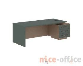 Стол руководителя с тумбой, правый 2200х900х750 Веллион / Velion images