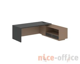 Стол руководителя с тумбой, правый 2300х1900х750 Веллион / Velion images